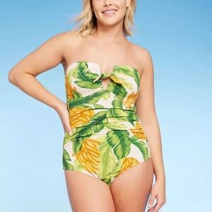 Kona Sol Women's Pique Bandeau Full Coverage One Piece
Swimsuit Medium NWT